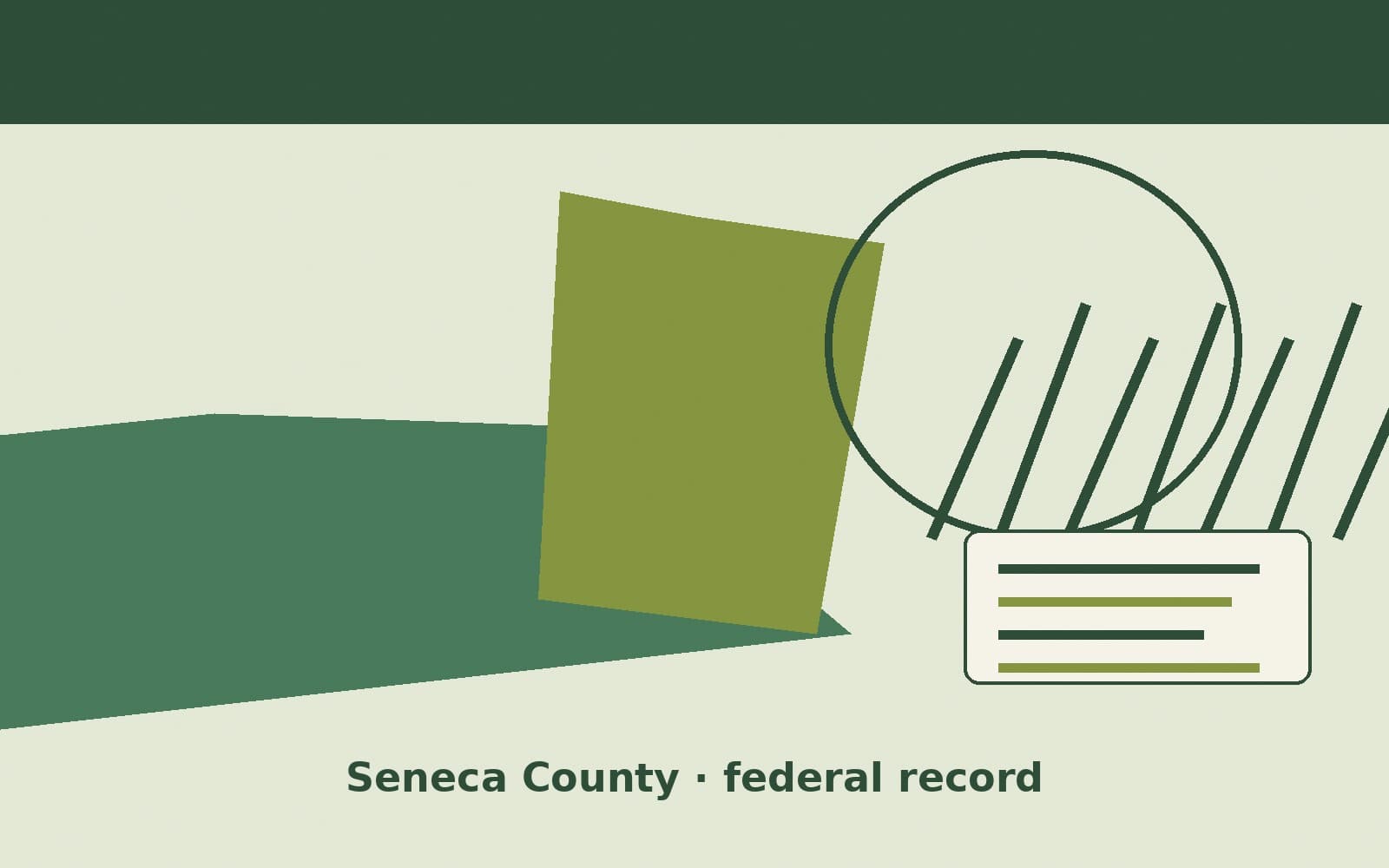 Public notice. Seneca County, New York, has a federal award on the public books. On September 26, 2026, the Department of the Interior recorded a definitive contract of $13,450. Th