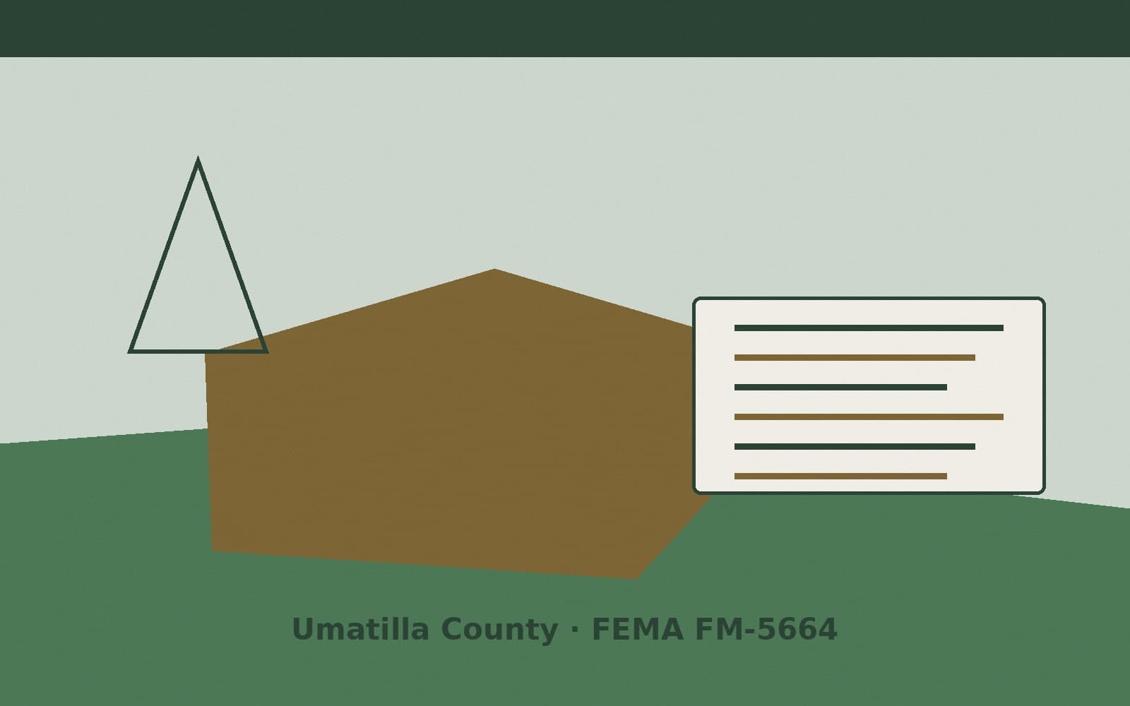 Public notice for Umatilla County. On August 9, 2026, FEMA recorded a fire management assistance declaration FM-5664-OR that lists Umatilla County as a designated area. FEMA titled