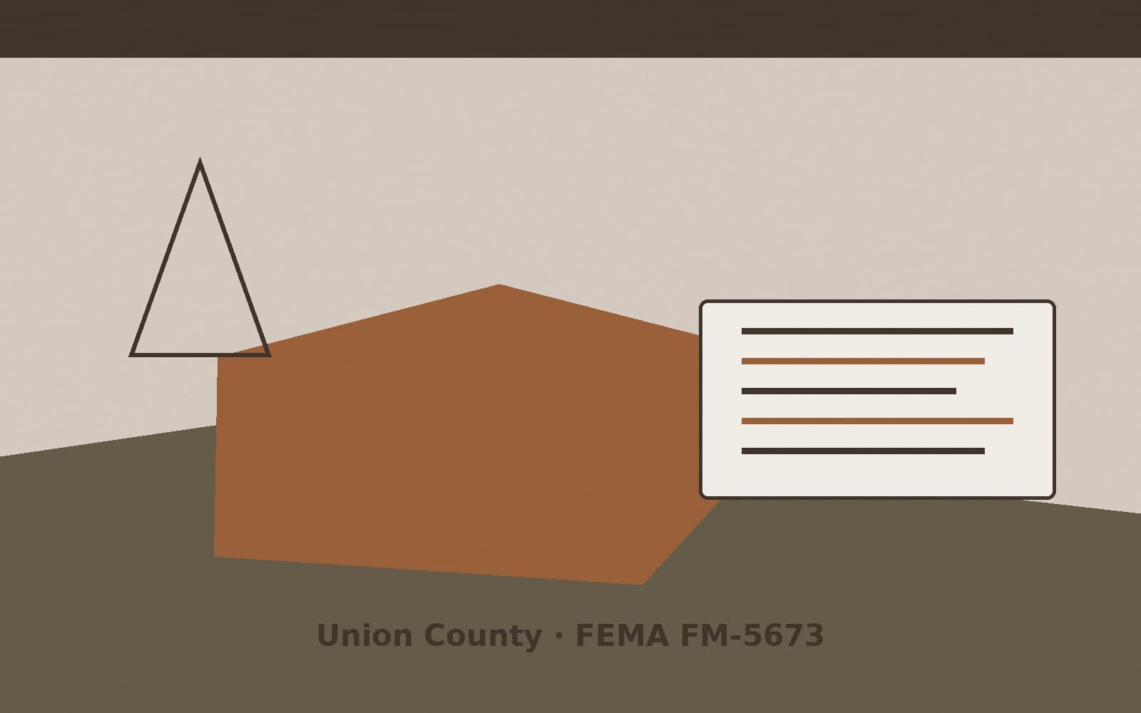 Public notice for Union County. On August 21, 2026, FEMA recorded a fire management assistance declaration FM-5673-AR that lists Union County as a designated area. FEMA titled the
