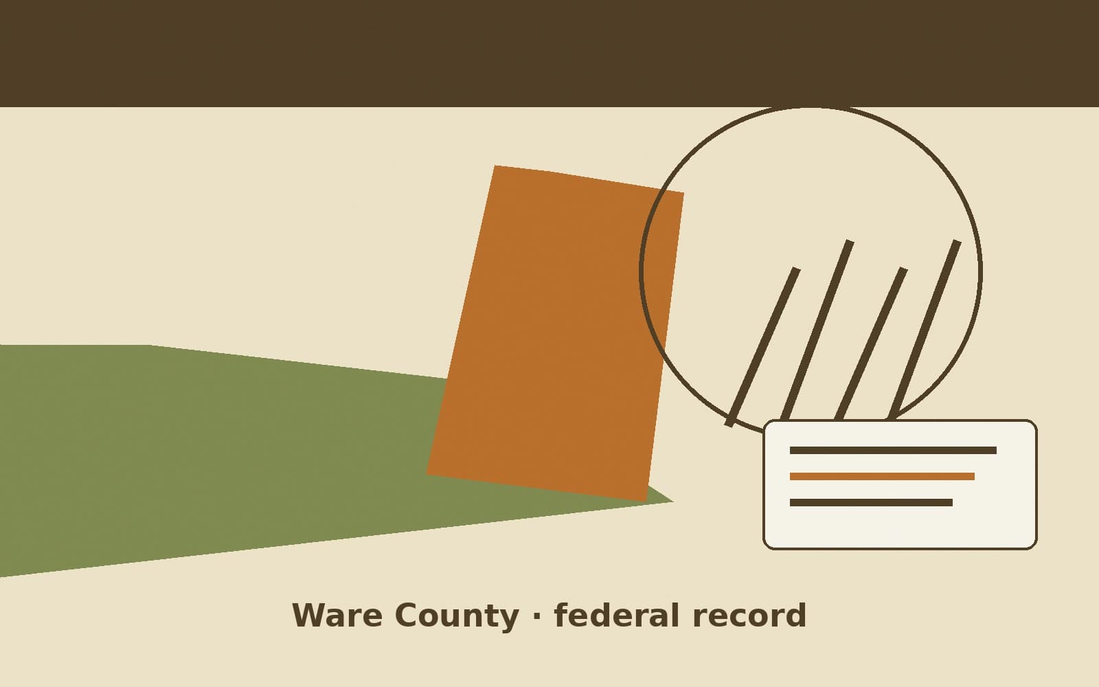 Public notice. Ware County, Georgia, has a federal award on the public books. On September 16, 2026, the Department of Transportation recorded a formula grant of $5,289.30. The off