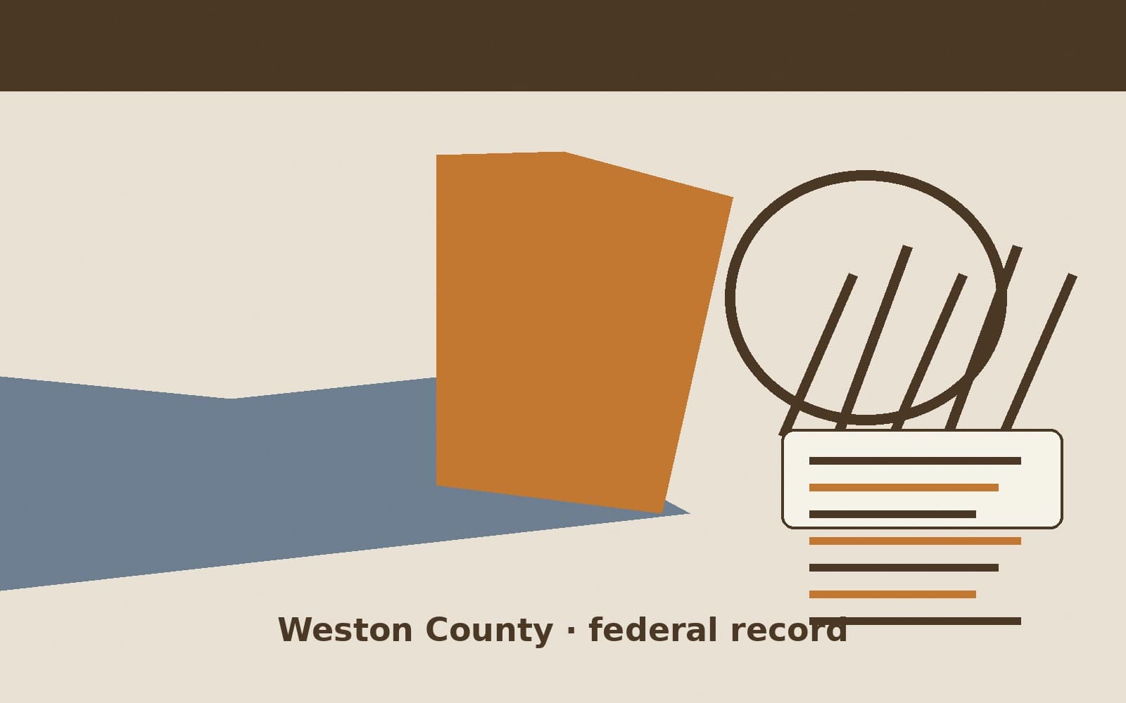 Public notice. Weston County, Wyoming, has a federal award on the public books. On August 21, 2026, the Department of Agriculture recorded a purchase order of $33,065.76. The offic